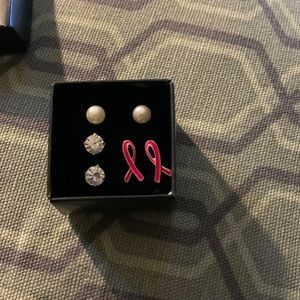 Breast Cancer Crusade Three Piece Earring Set